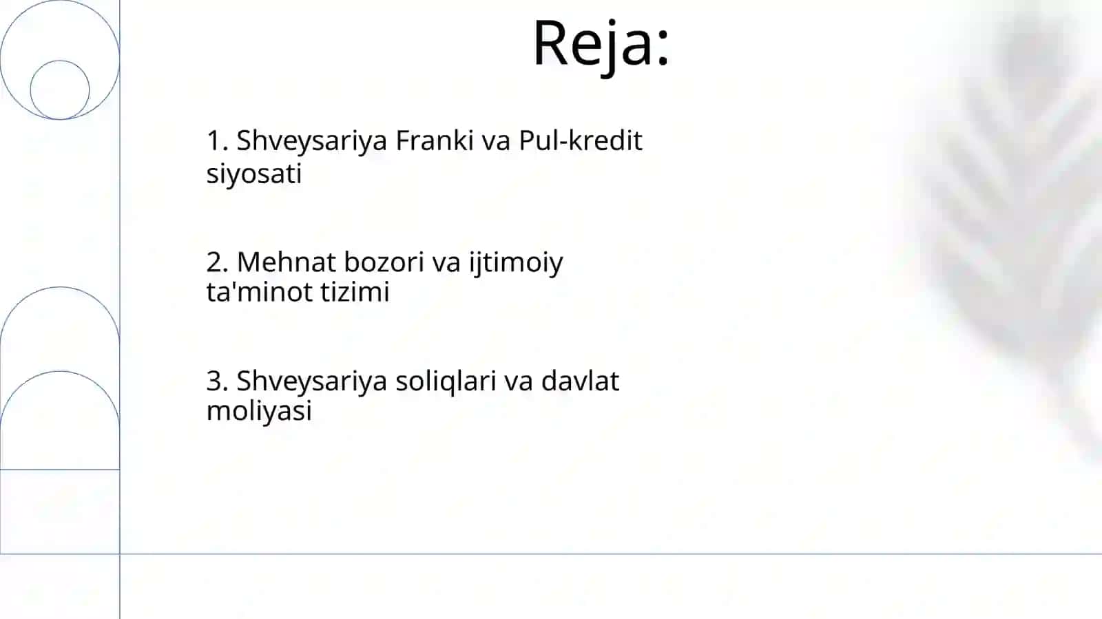 Iqtisodiy tizimlar Shvetsariya 2