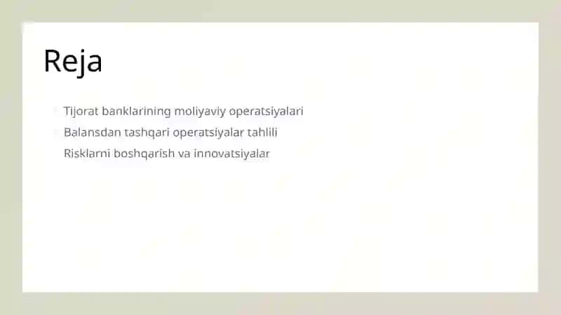 Tijorat banklarining moliyaviy operatsiyalari 2