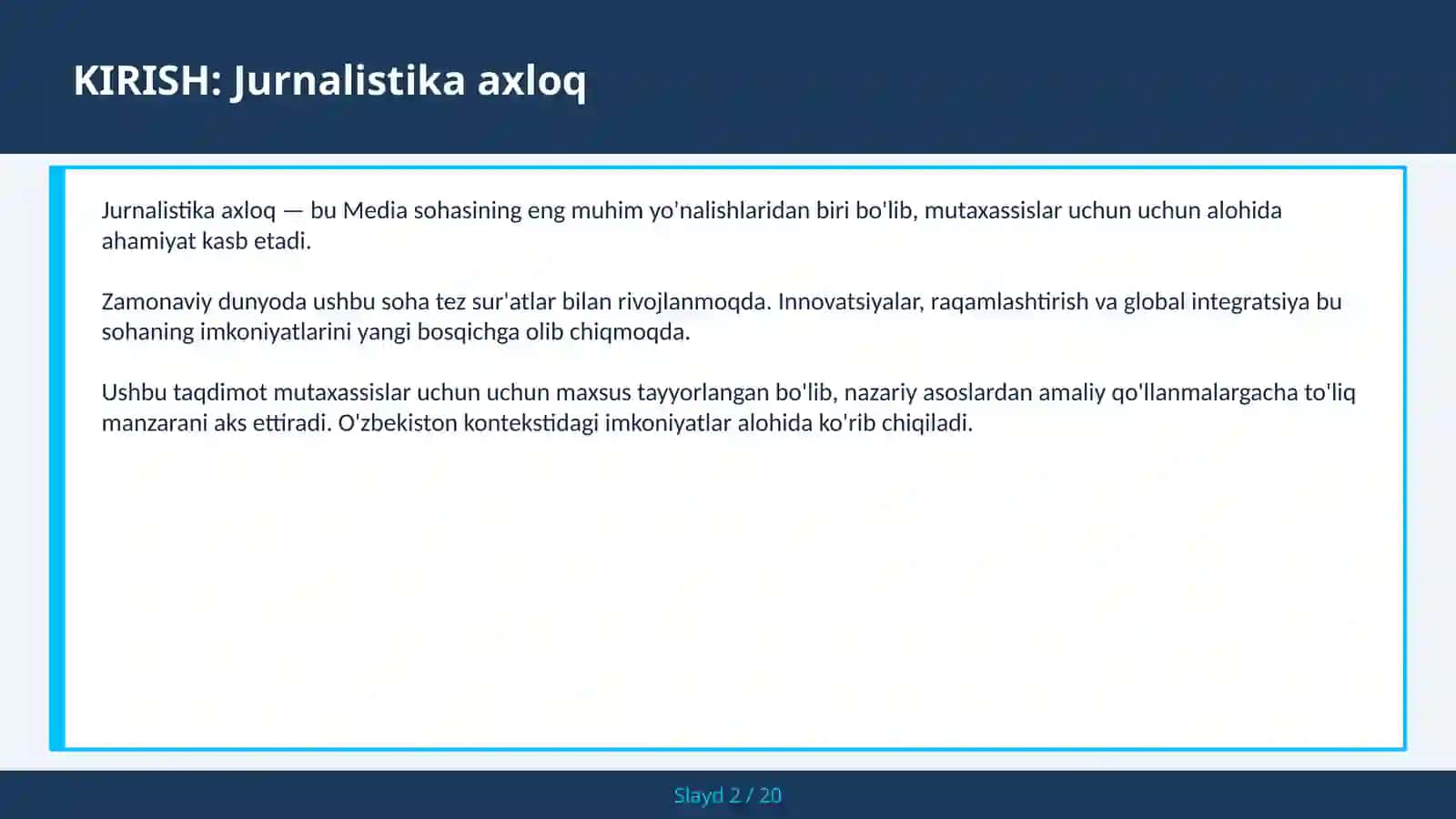 Jurnalistika Axloq 2