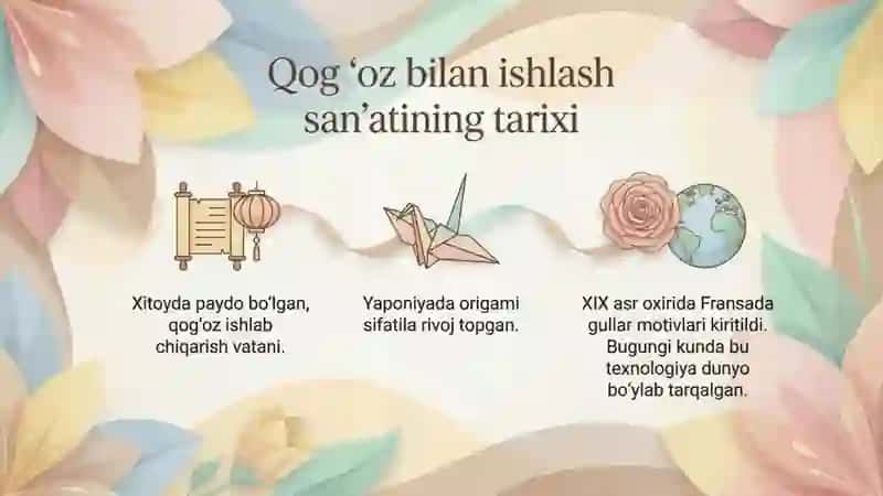 Rangli qogʻozlardan gullar yasash 2