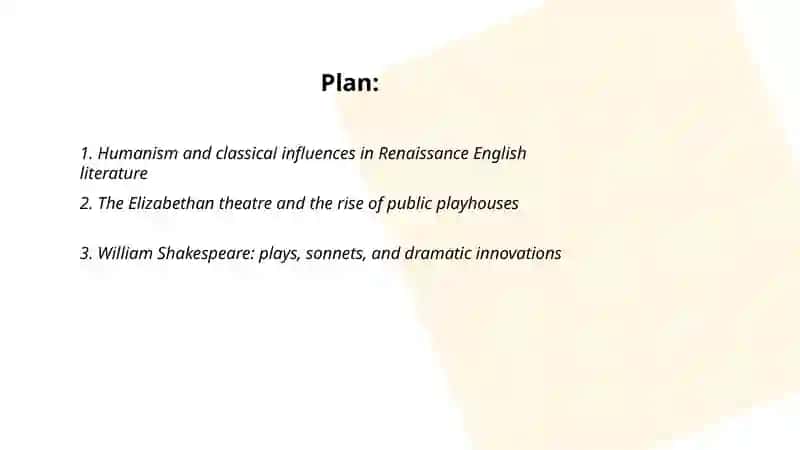 Renaissance in English literature 2