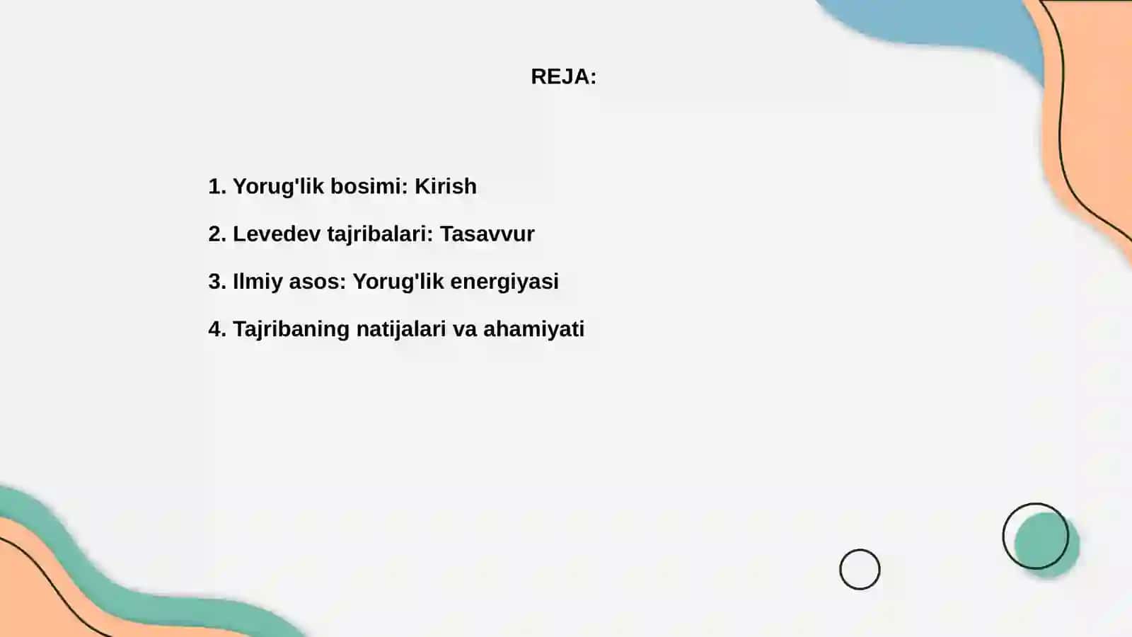 Yoruğlik bosimi.Levedev tajribalari 2