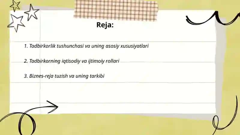 Tadbirkorlik faoliyati va uning asosiy jihatlari 2