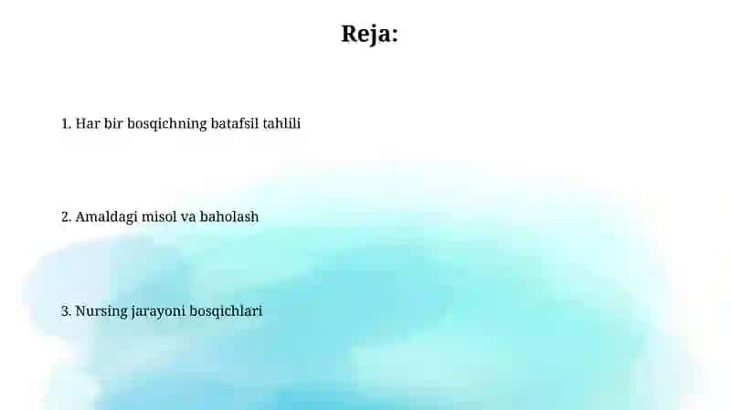 Hamshiralik jarayoni 2