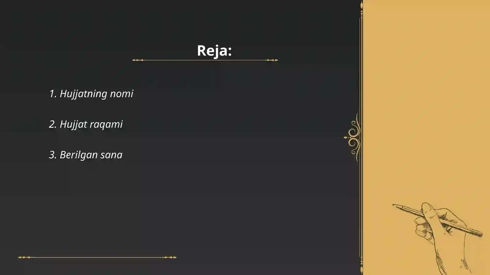 HUJJAT REKVIZITLARI 2
