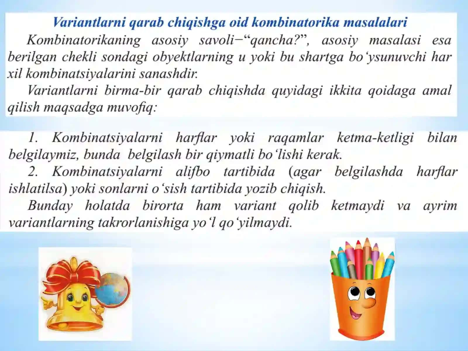 Kombinatorika masalalari 2