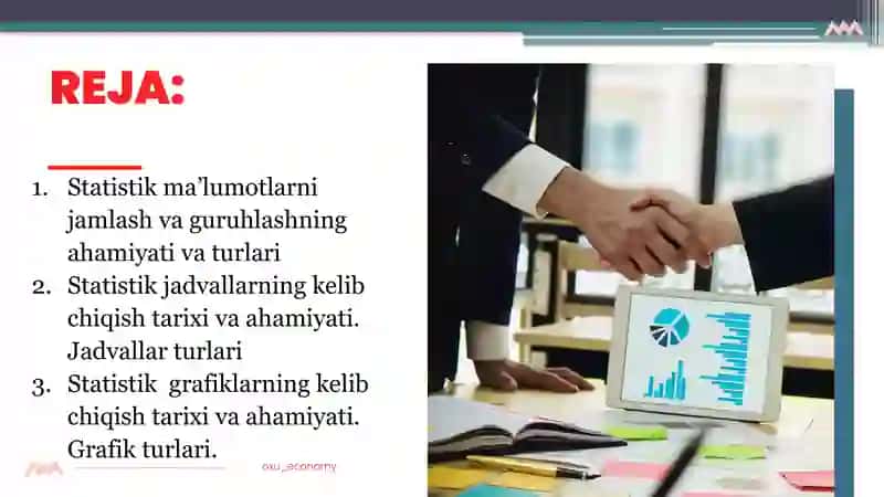 Statistik jamlash va guruhlash: Statistik jadvallar va grafiklar 2