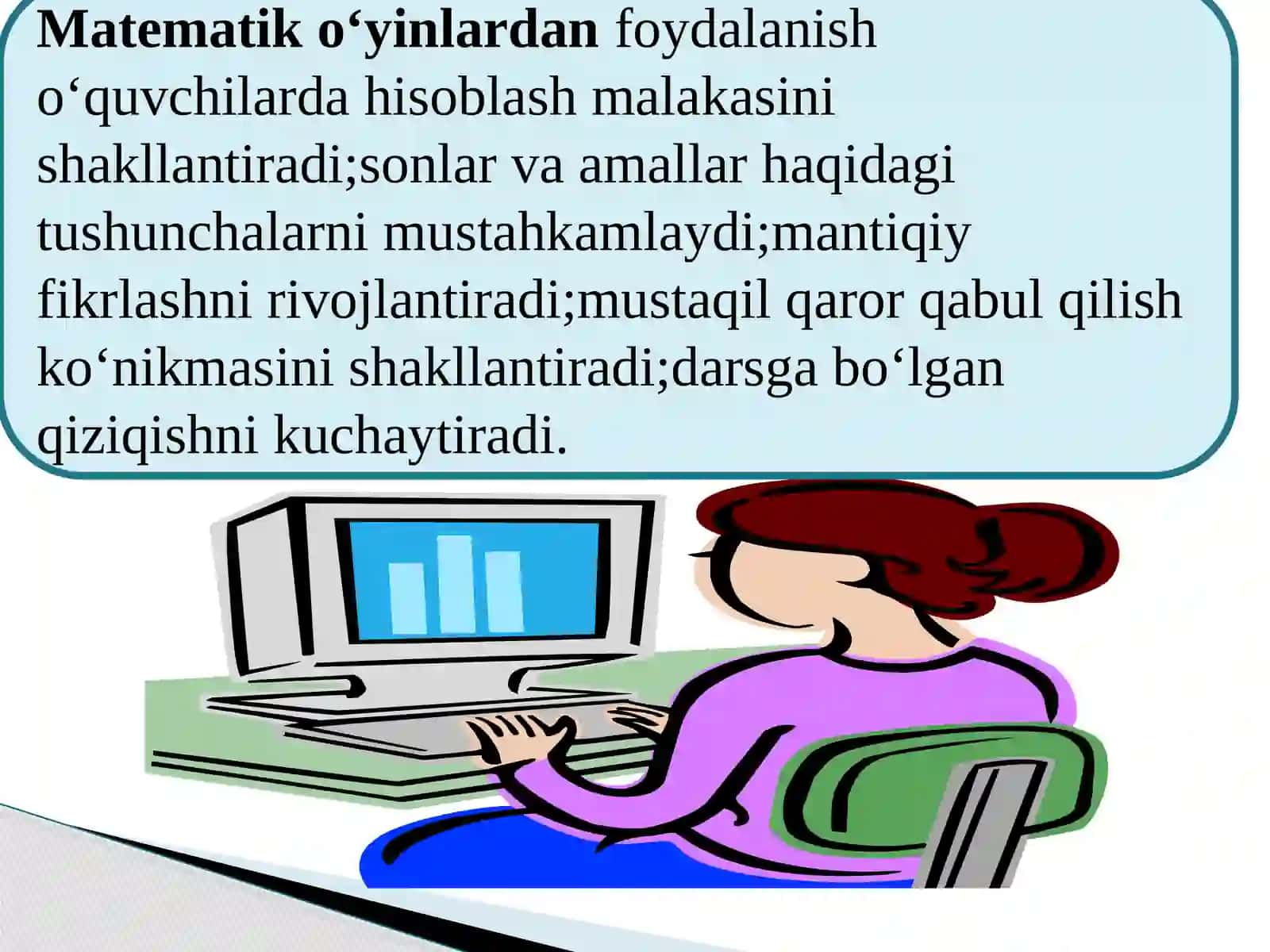 Boshlang’ich sinfda matematik bilimlarni o’yinlar orqali mustahkamlash 2