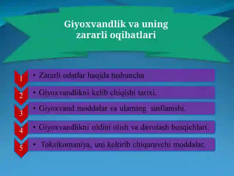 Giyoxvandlik va uning zararli oqibatlari 2