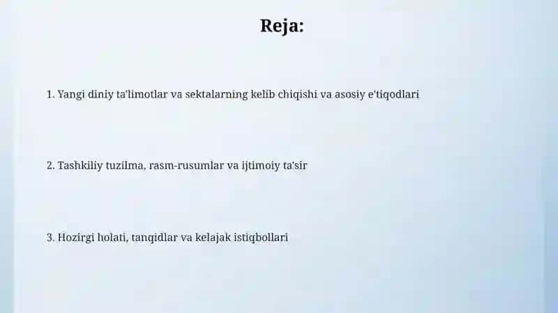 Yangi diniy ta'limotlar va sektalar 2