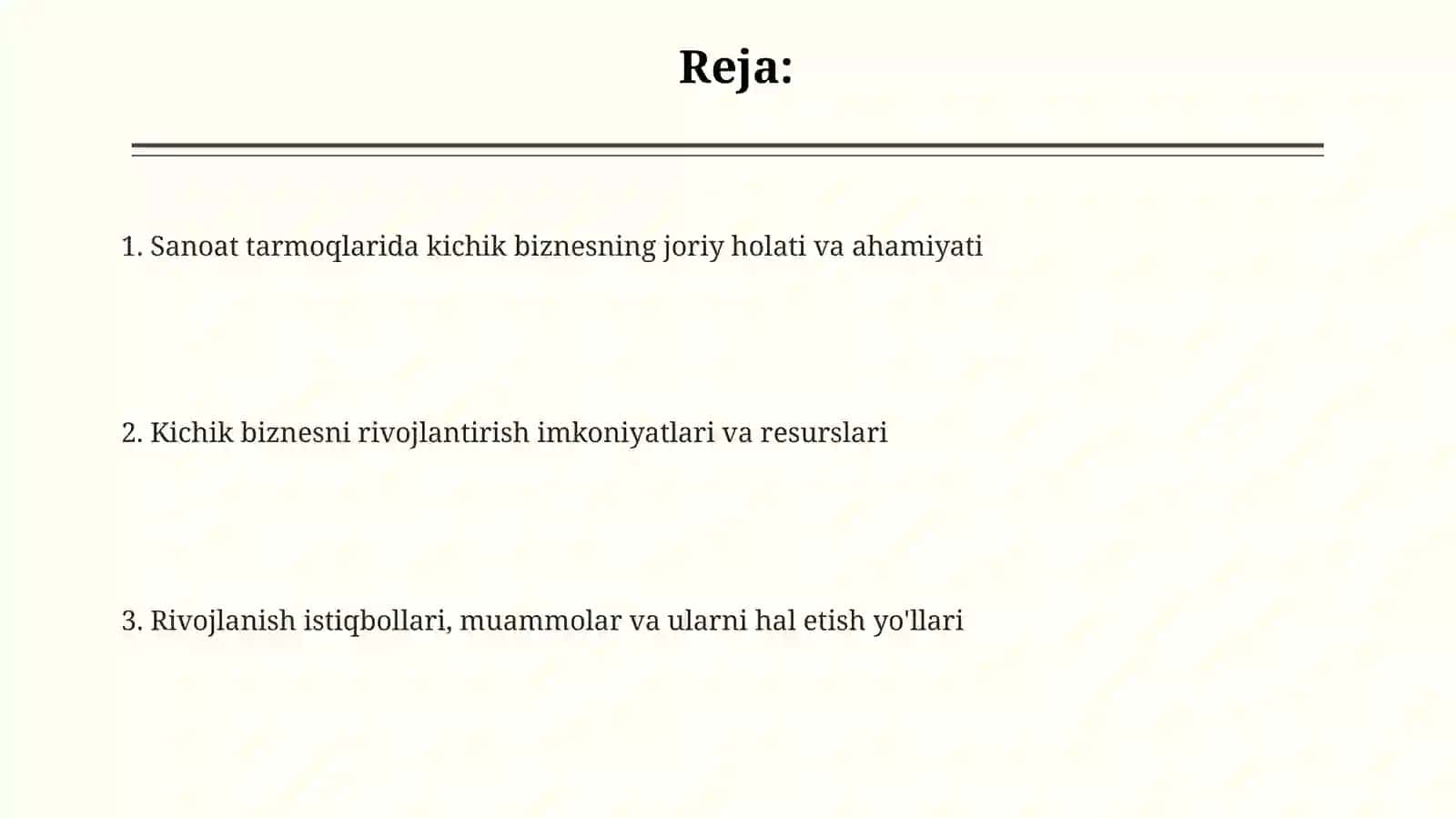 Sanoat tarmoqlarida kichik biznesni rivojlantish istiqbollari 2