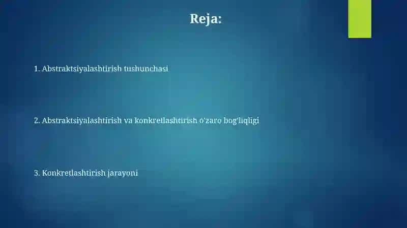 Abstraktsiyavakonkretizatsiya 2