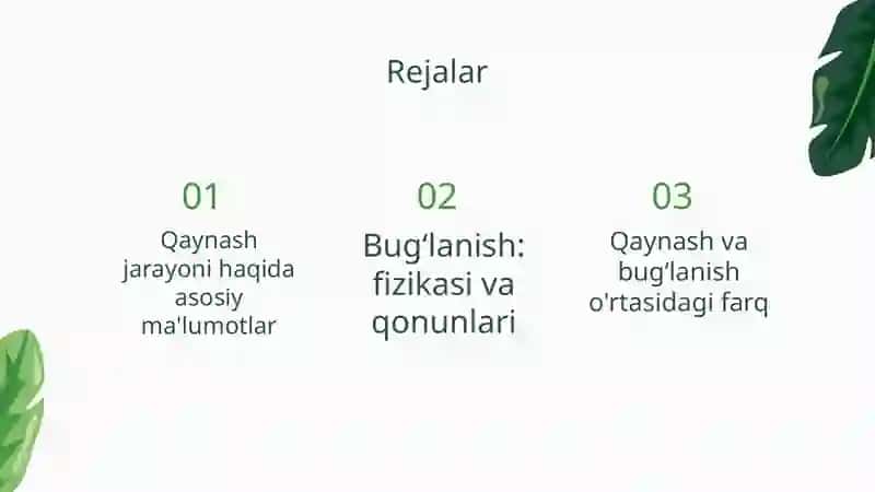 Qaynash va bugʻlanish 2