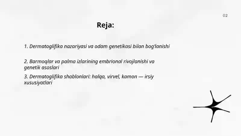 Odilning genetikasi. Dermatoglika usuli 2