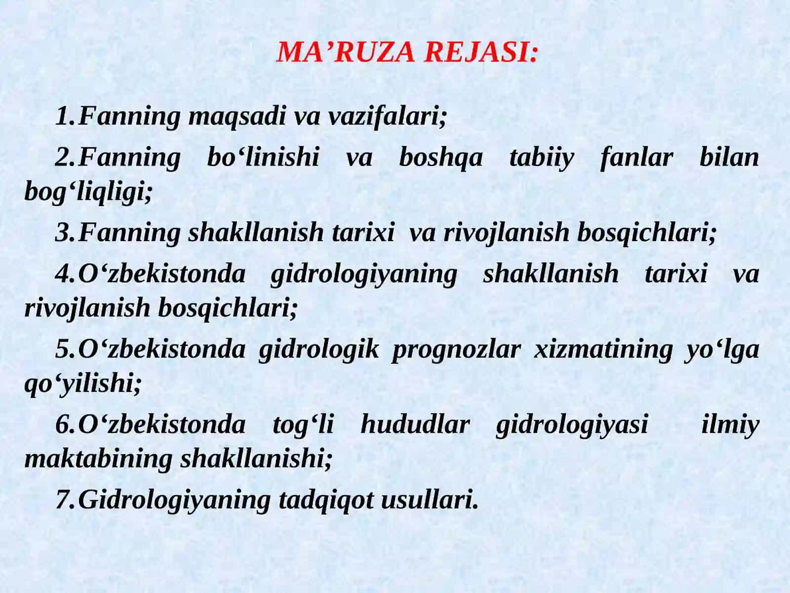 Gidrologiya faniga kirish 2