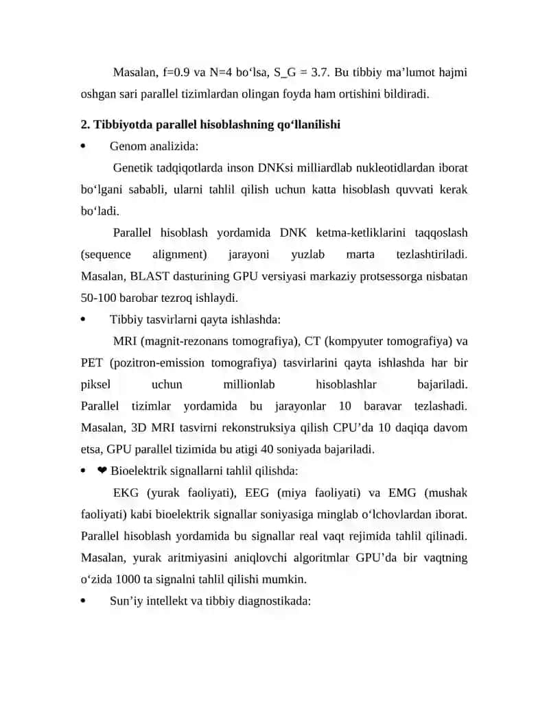 Parallel hisoblash texnologiyalari tibbiyotda 2