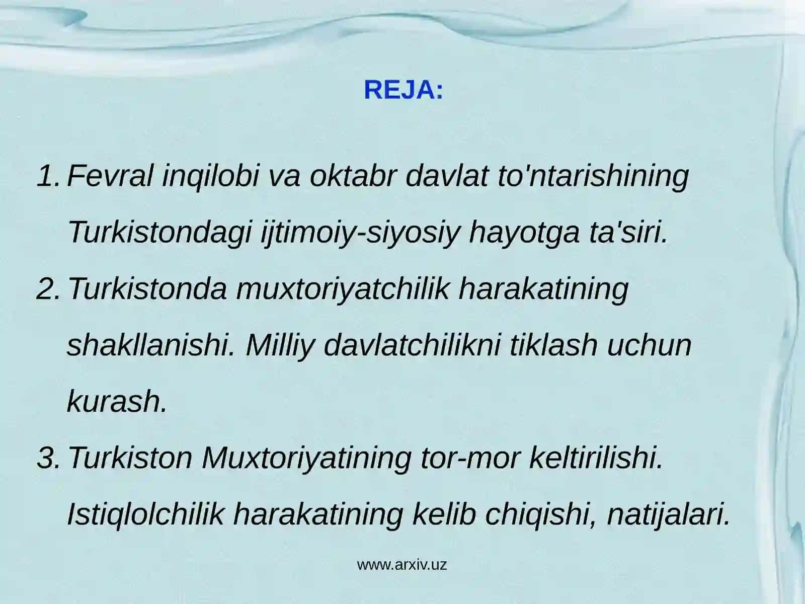 Turkiston Muxtoriyatining Tarixi 2