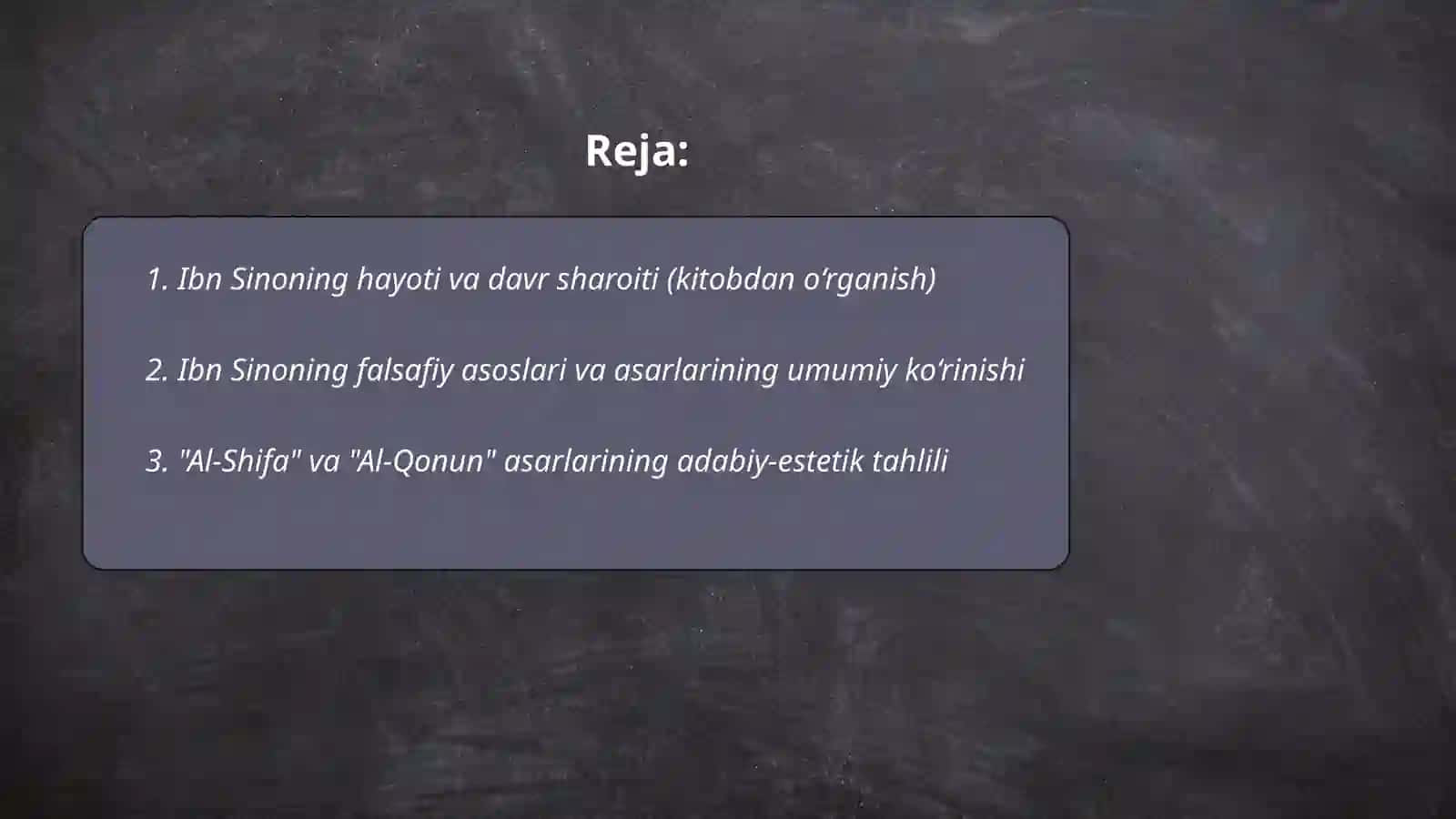 “Abu Ali ibn Sino ta’limoti” mavzusini o‘qib o‘rganish 2