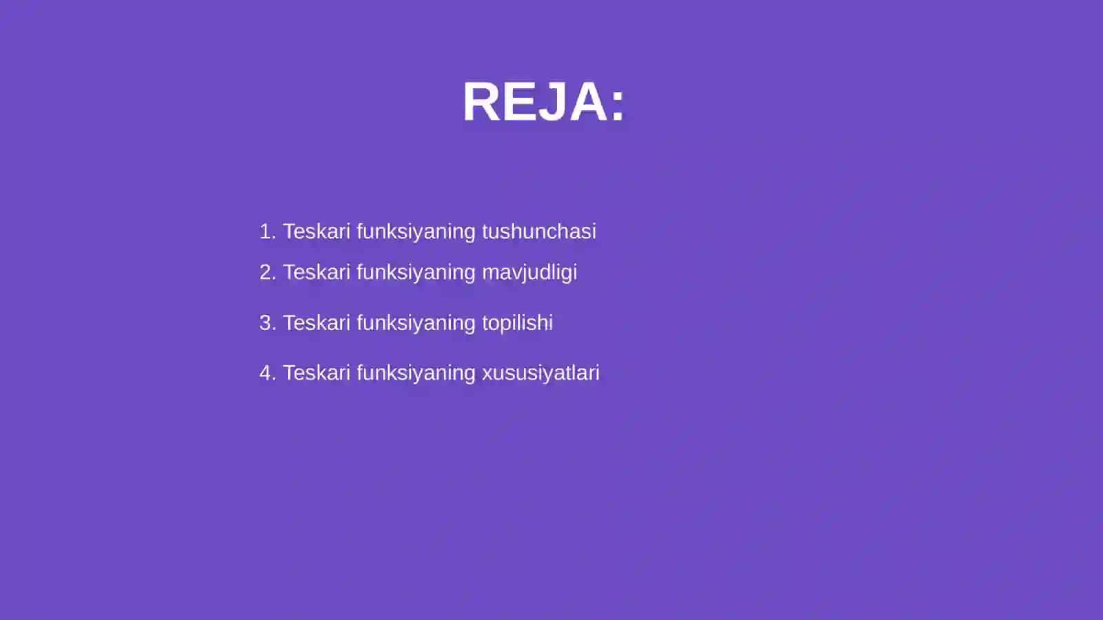 Teskari funksiyalar 2