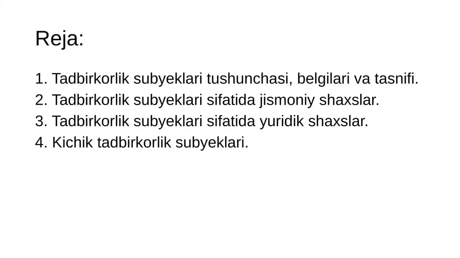 Tadbirkorlik subyektlari 2