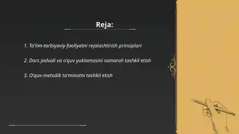 Ta'lim-tarbiyaviy faoliyatni to'g'ri tashkil etish 2