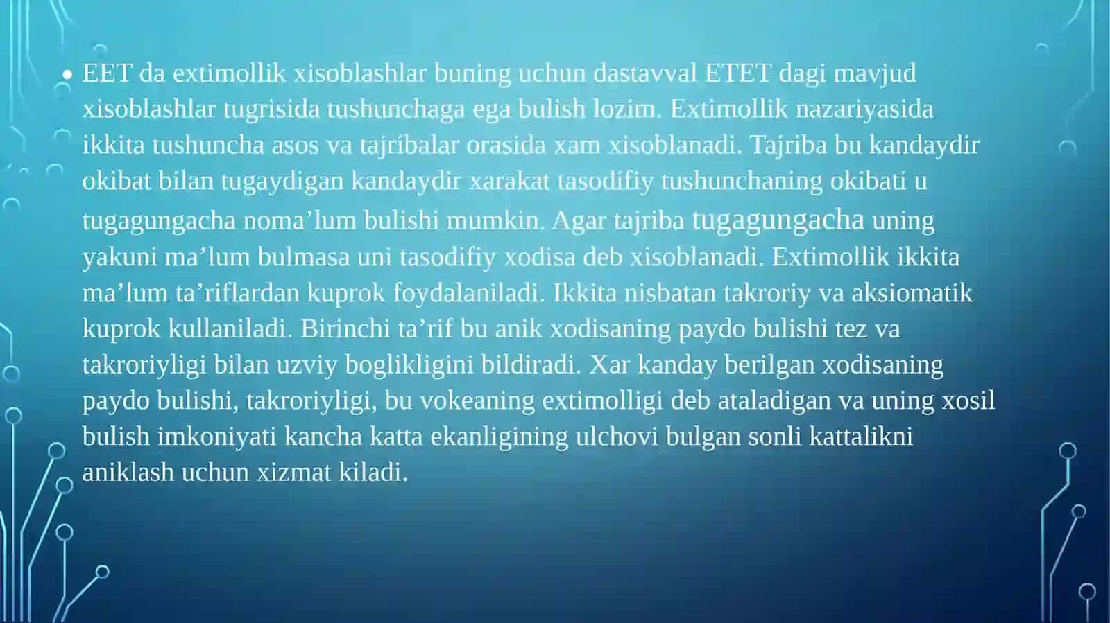 Murakkab sxemalarining ishonchiligini hisoblash usullari 2