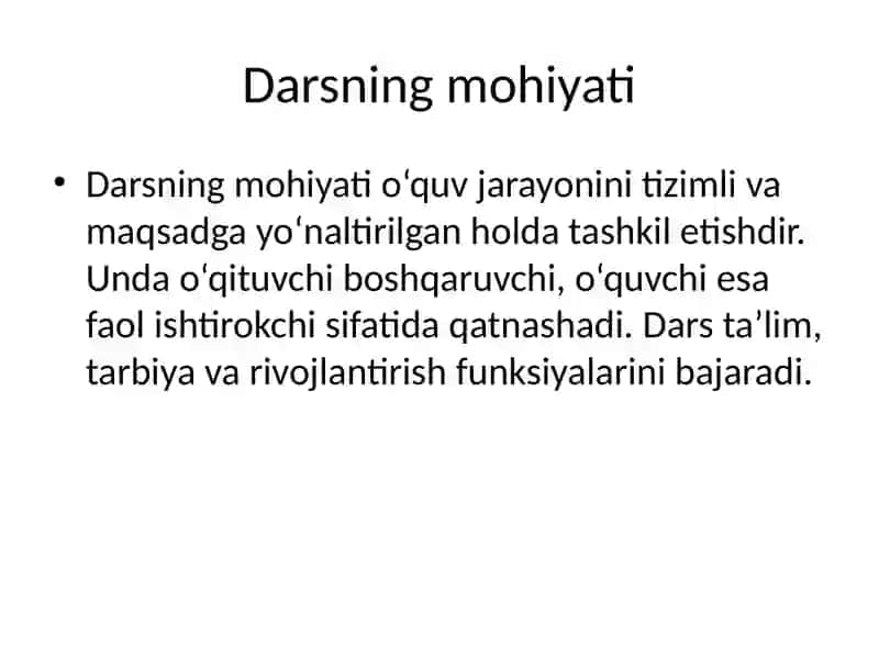 Dars tushunchasi va uning mohiyati 2