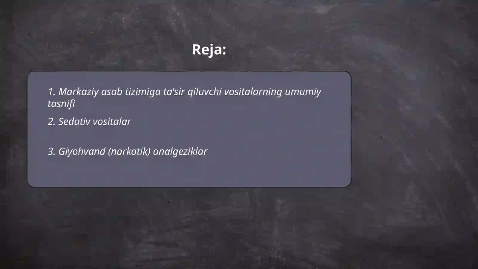 Analgeziya va Anesteziyaga oid vositalar 2