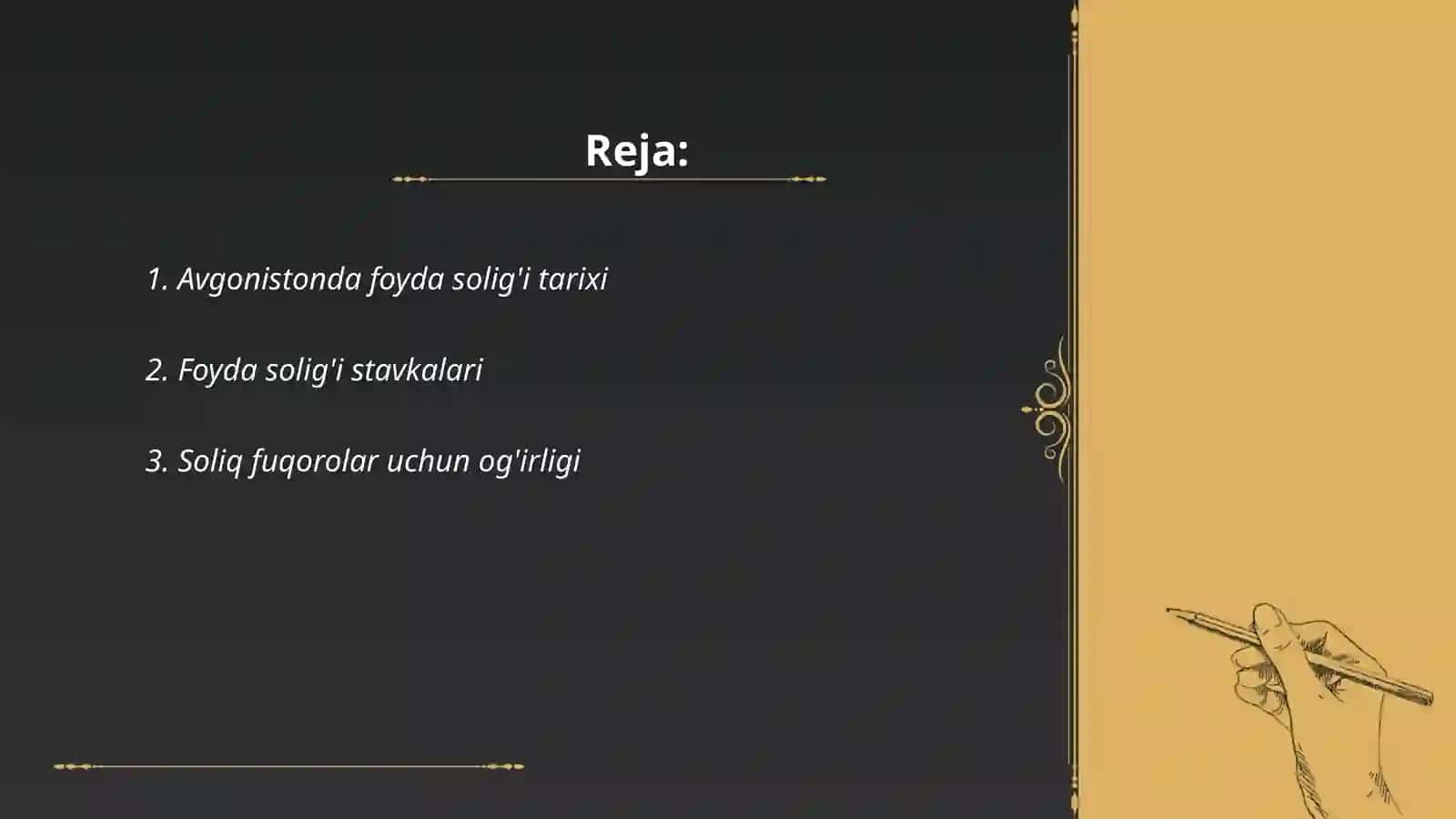 Avgonistonda foyda soligi tarixi 2