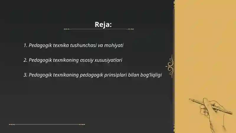 Pedagogik texnikaning xususyatlari 2