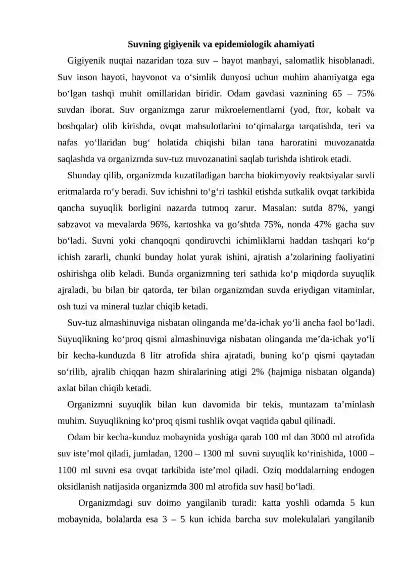 Ichimlik suvi sifatini yaxshilashning asosiy usullari 2