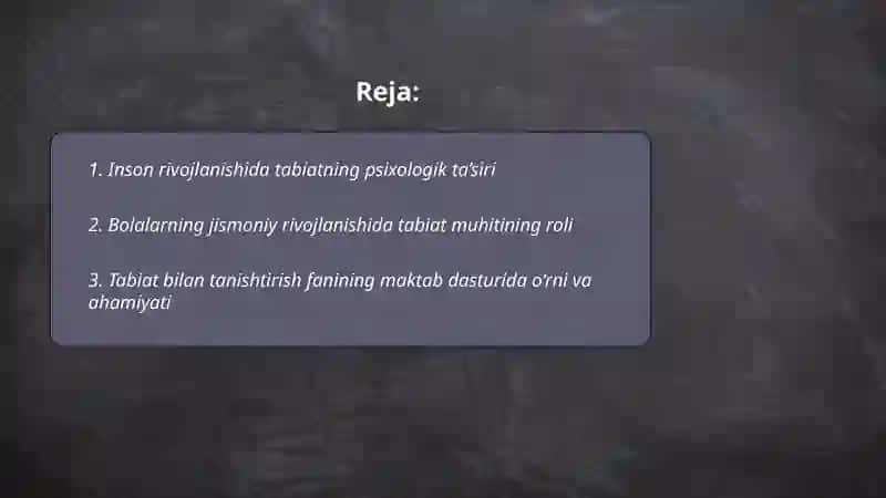 Inson rivojlanishida tabiatning psixologik ta’siri 2