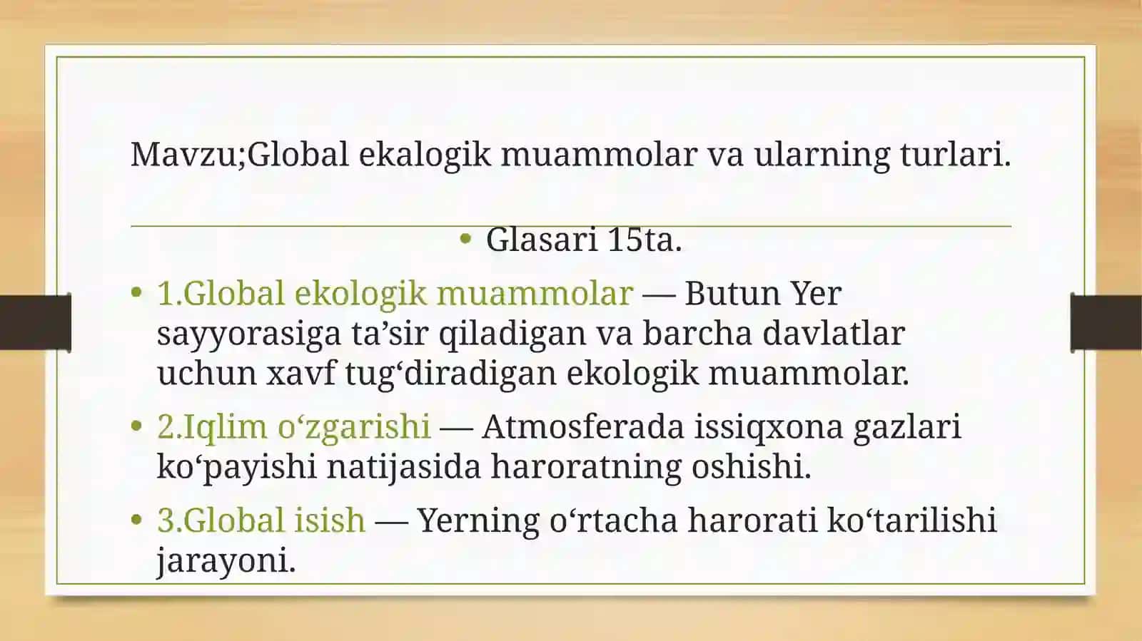 Globalekologik muammolar 2
