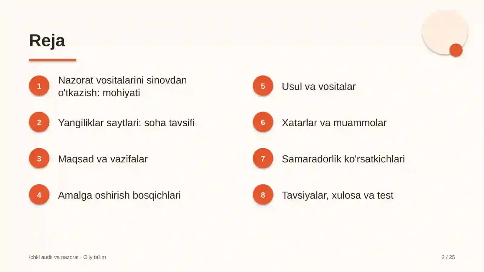 Yangiliklar saytlarida nazorat vositalarini sinovdan o'tkazish 2
