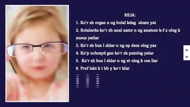 BOLALARDA KO’RISHNI MUHOFAZA QILISH VA PROFILAKTIKA 2