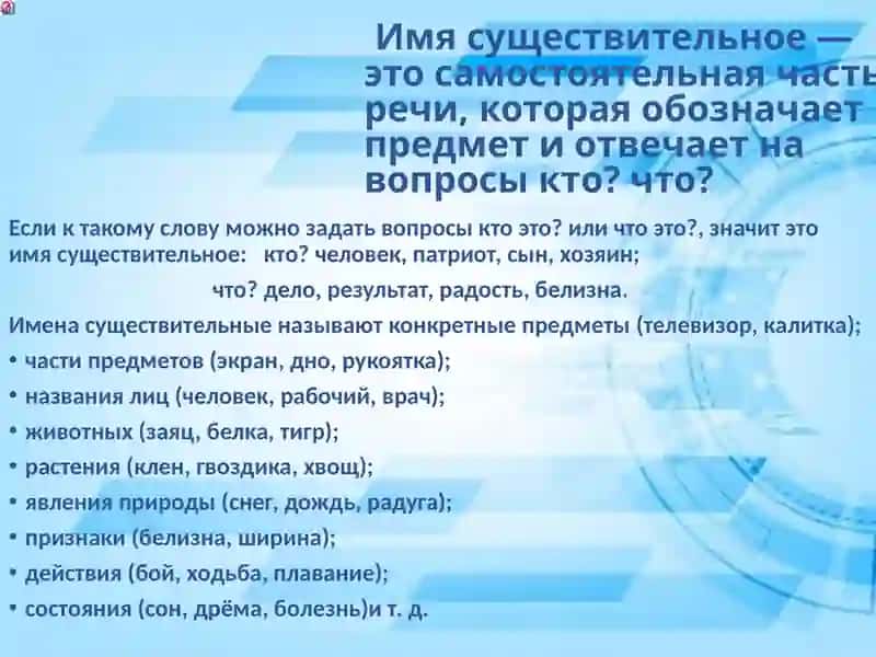 Имя существительное. Имя существительное как часть речи 2