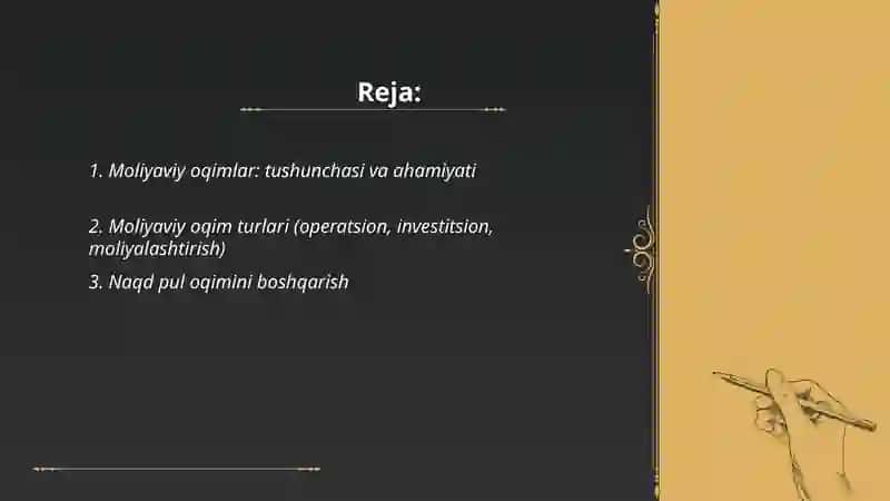 Moliyaviy oqimlarning mazmuni va ularni boshqarish 2