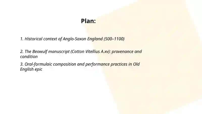 Old English Literature (500-1100) and Beowulf 2