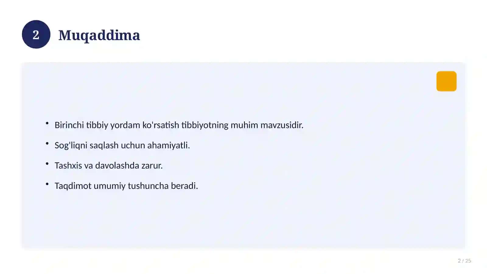 Birinchi tibbiy yordam ko'rsatish 2