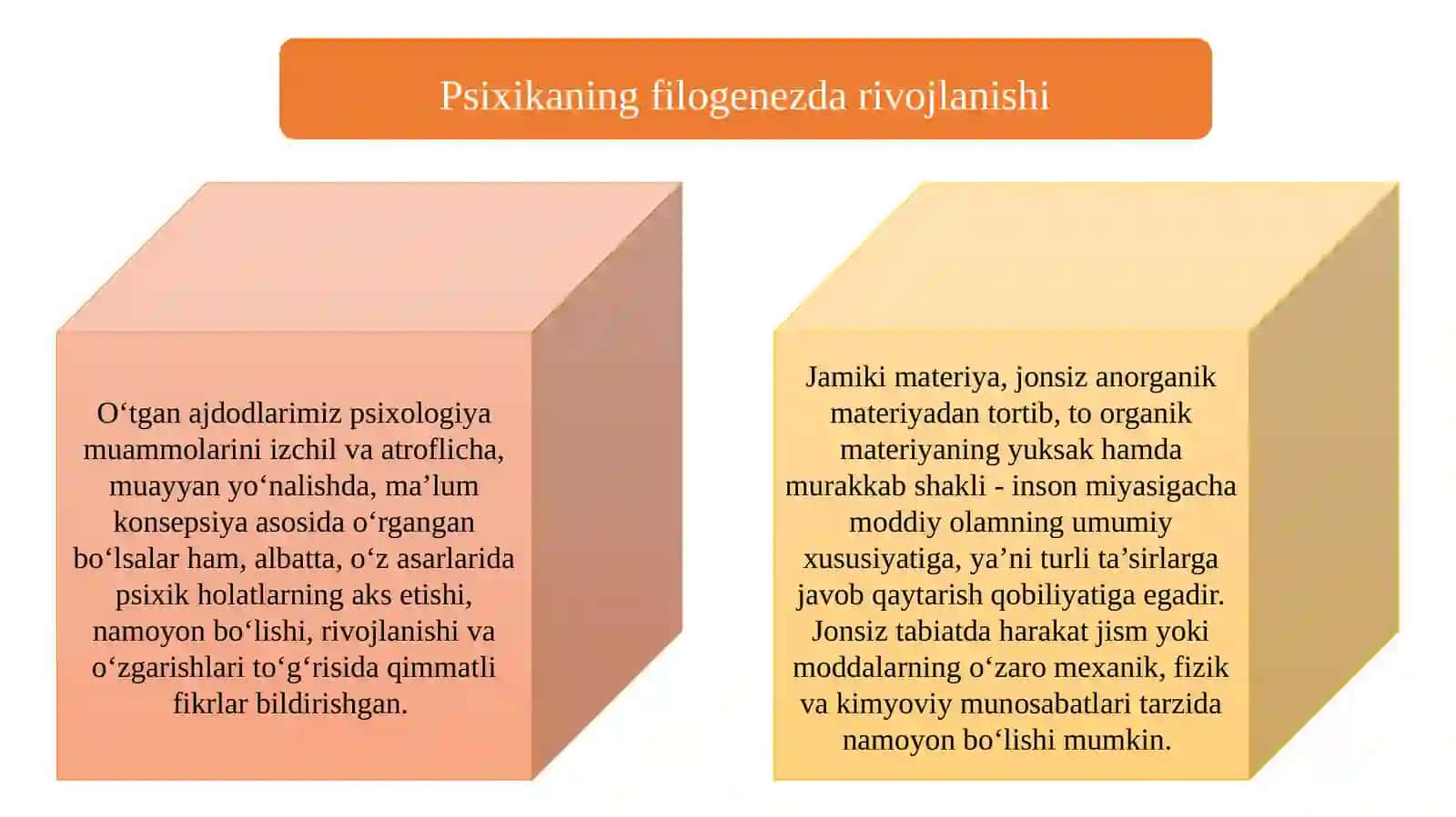 Psixika va ongning taraqqiyoti 2