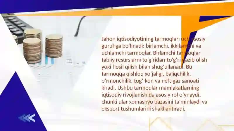Jahon iqtisodiyotining tarmoqlari 2