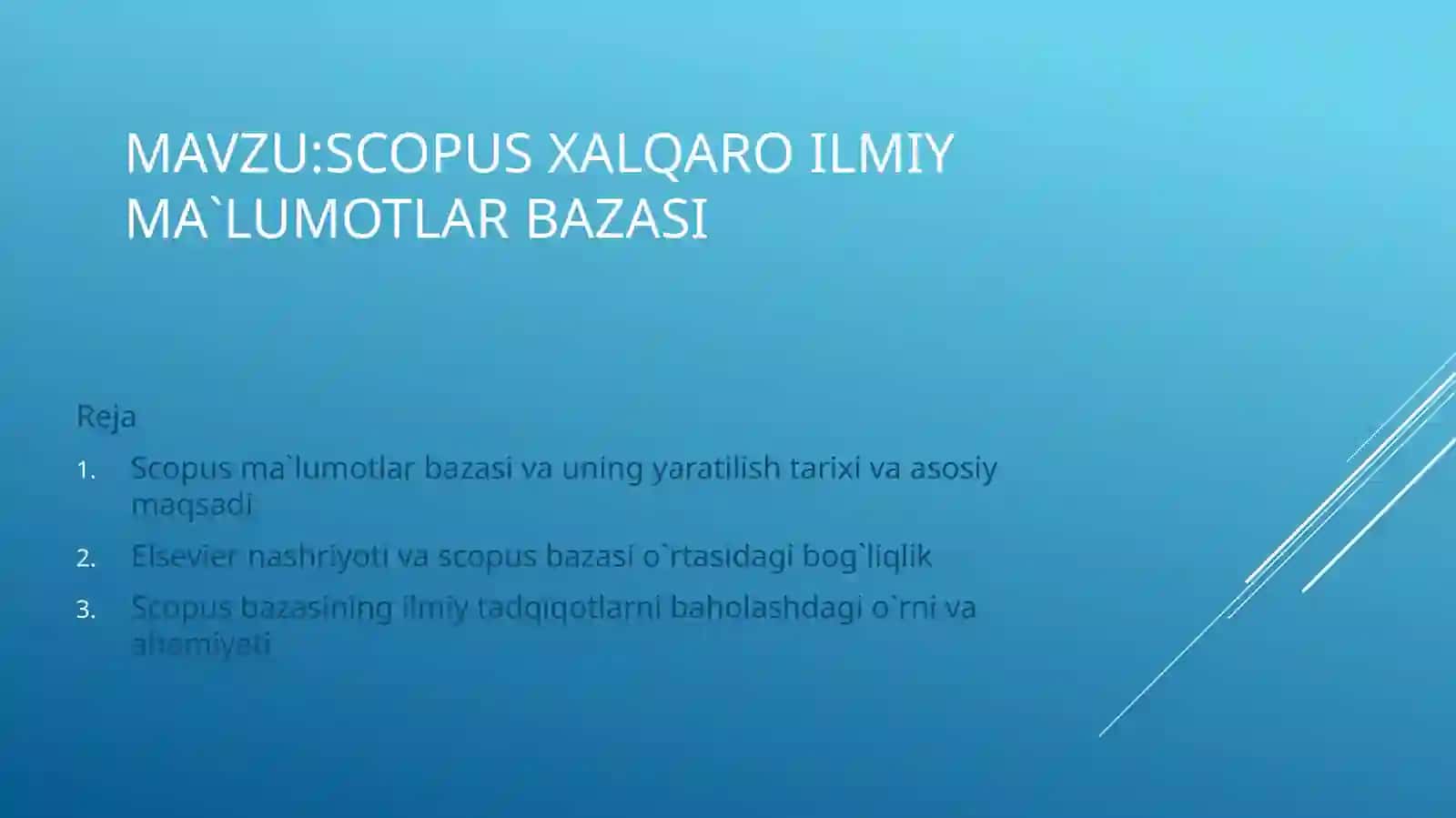 Scopus xalqaro ilmiy ma'lumotlar bazasi 2