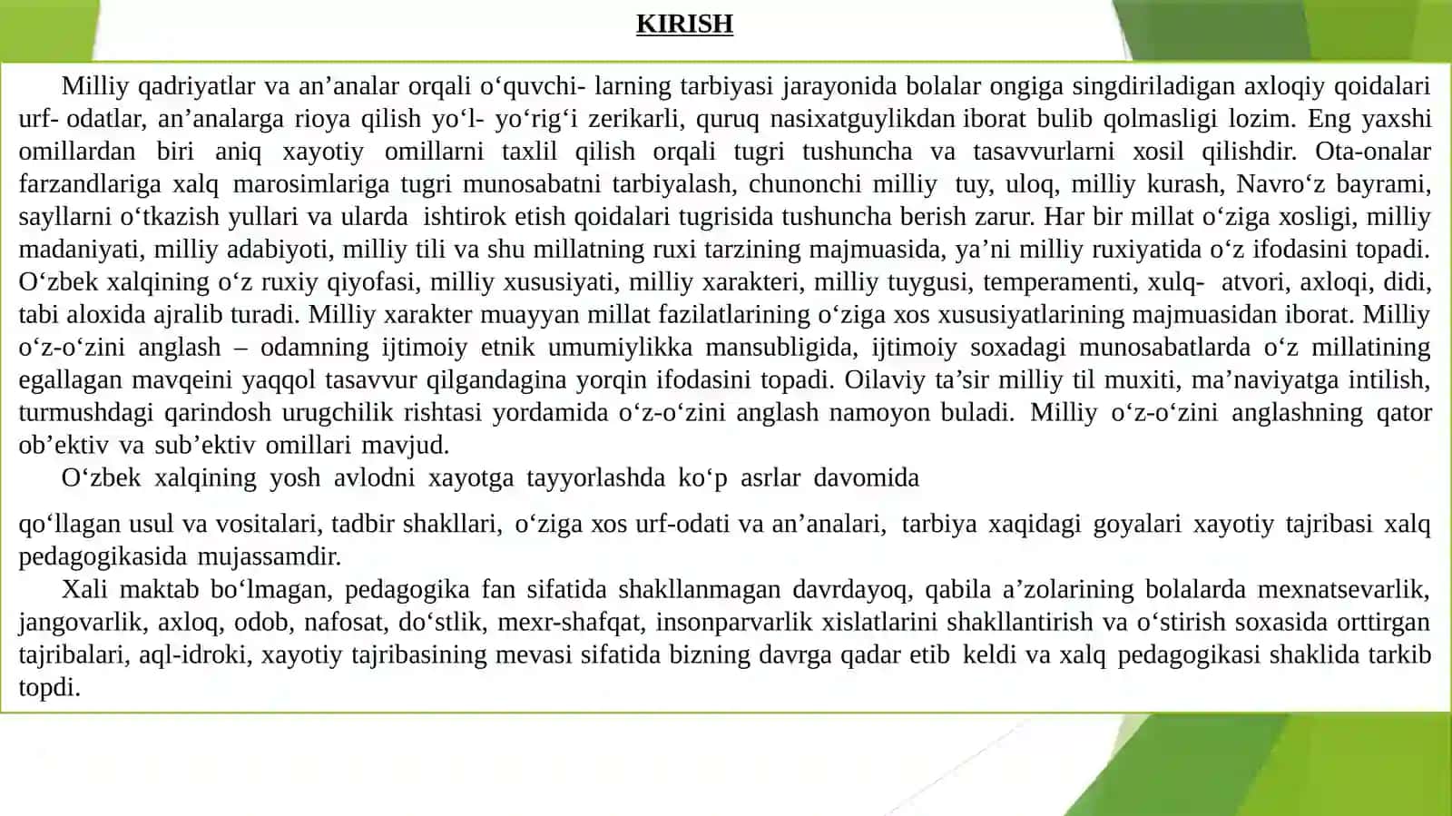 Milliy Qadriyatlar va An’analar Orqali O‘quvchilarni Tarbiyalash Yo‘llari 2