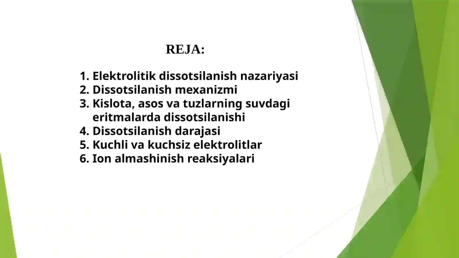 SUVNING ELEKTROLITIK DISSOTSILANISHI 2