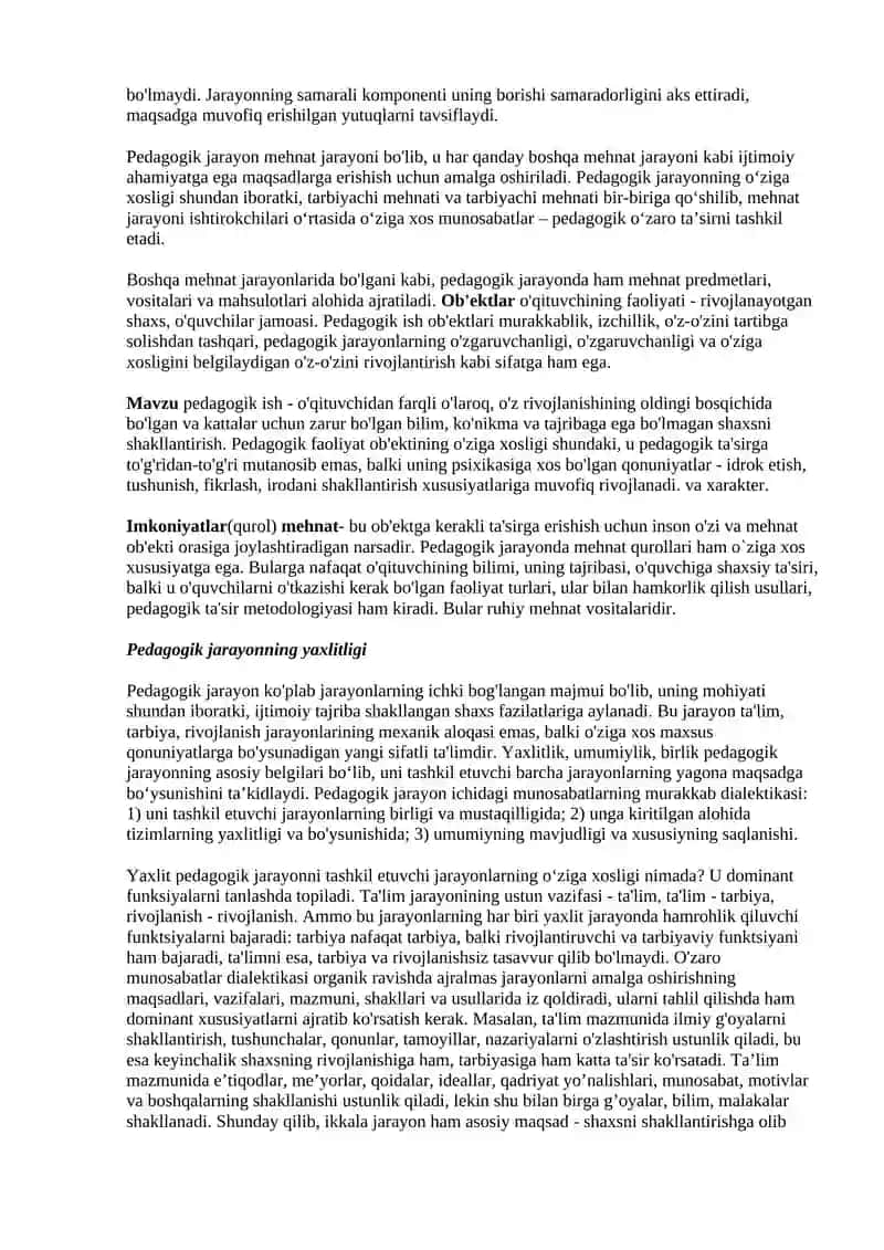 Pedagogik jarayon 2