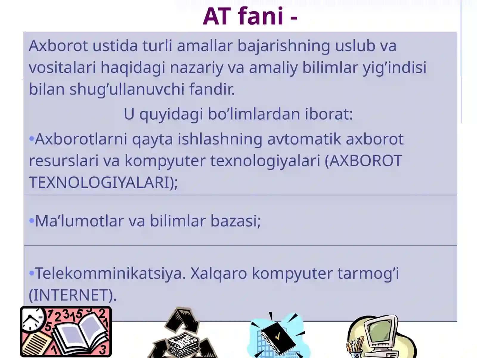 ATvaDA faniga kirish. Asosiy tushunchalar 2