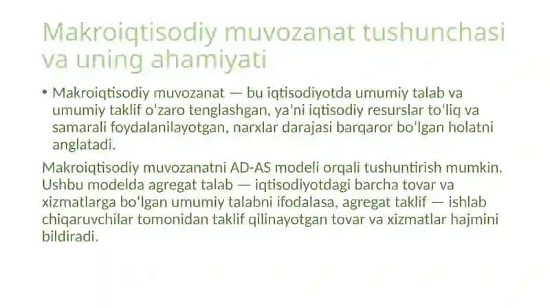 AD-AS modelida makroiqtisodiy muvozanat 2