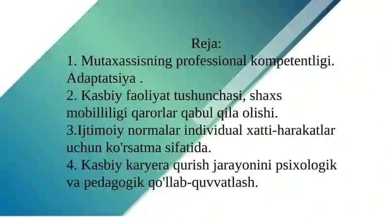 Professional kompetentsiyaning nazariy asoslari 2