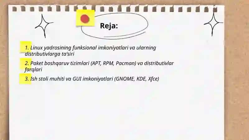 LINUX OT talqinlarining funksional imkoniyatlari 2