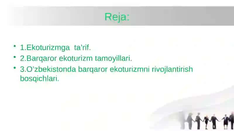 Barqaror ekoturizm tamoyillari 2